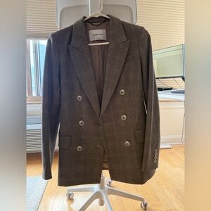 Aritzia Babaton Brown Checkered Blazer